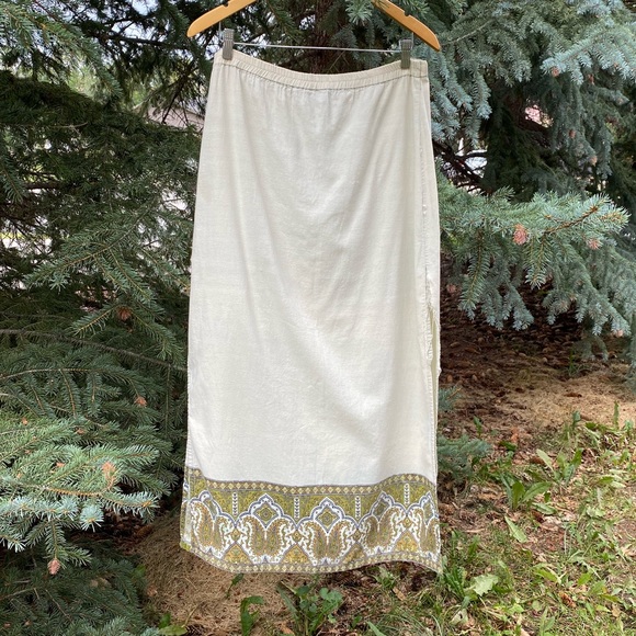 Sage Green Cotton Hippie Skirt - Picture 10 of 16